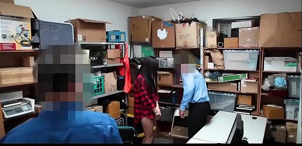  Shoplifter Teen Caught Between Two Officers to Fuck - Audrey Charlize
